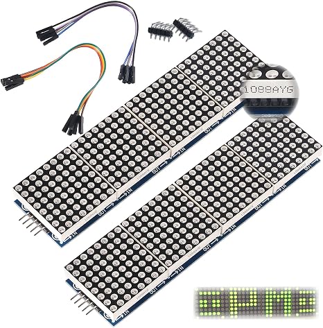 ALAMSCN MAX7219 32x8 Green LED Matrix Modules, 2-Pack