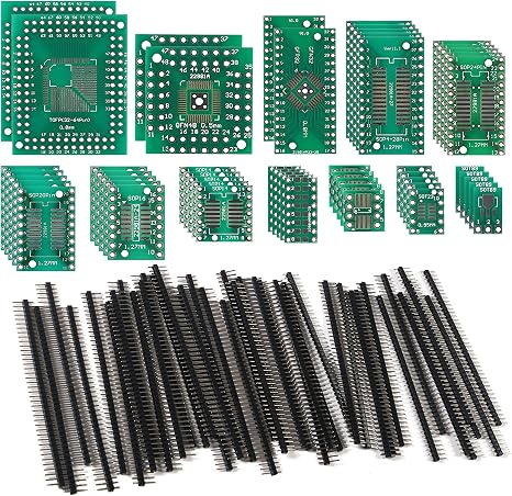 ALAMSCN SMD-to-DIP Adapter Kit, 51 Boards and 40 Header Strips